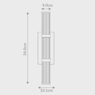 Quintiesse LED buiten wandlamp FAYTON, zwart, hoogte 54 cm metaal IP44