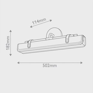 Quintiesse LED wandlamp VALISE, zwart/oud messing, 50 cm kunstleer