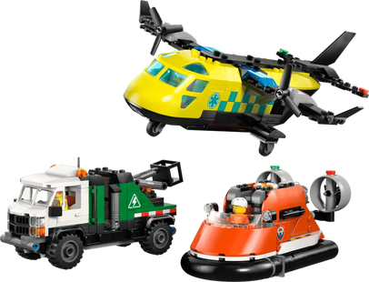 LEGO City Vliegtuig, Servicewagen en Hovercraft remix 60505