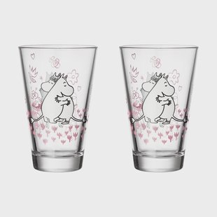 Moomin Arabia Kärlek Moomin glas 2-pack Helder