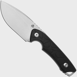 QSP Knife Tiny TOT QS169-A1 Stonewashed 10Cr15MoV Black G10, vaststaand mes