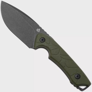 QSP Knife Tiny TOT QS169-B2 Blackwashed 10Cr15MoV OD Green G10, vaststaand mes