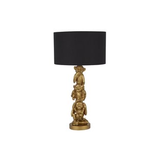 SHOWROOMMODEL - Searchlight 3 Wise Monkey - tafellamp - Ø 28 x 51,5 cm - zwart/goud