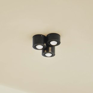 Lindby Downlight Jyla, 3-lamps, matzwart, GX53