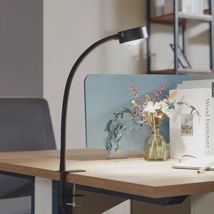 Lindby schroefklemlamp Jyla, matzwart, GX53, flexibele arm