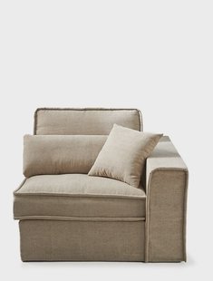 Rivièra Maison Modulaire Bank 'Metropolis' Corner Arm Rechts, Cotton, kleur Natural