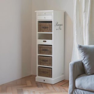 Rivièra Maison Ladekast 'Rangez en Plus' Met 4 rattan laden