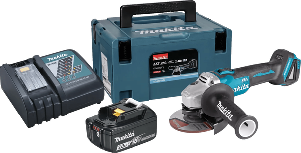 Makita DGA504ZJ + Makita Startset 18V LXT 3,0 Ah BL1830B/DC18RC