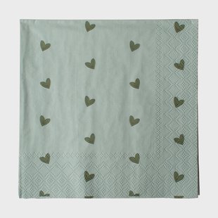 DBKD Heart pappersservett 33x33 cm 20-pack Green