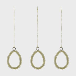 House Doctor Beads paasornament 3-pack Champagne