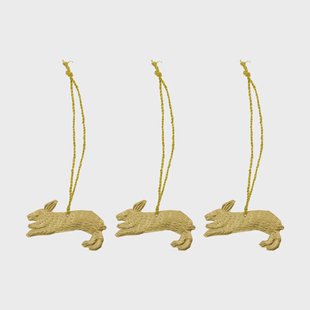 House Doctor Rabbit paasornament 3-pack Antiek messing