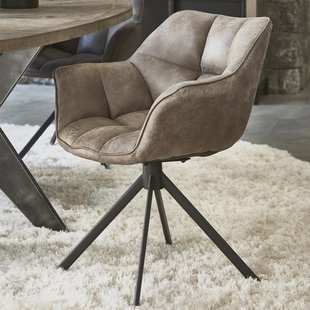 Rivièra Maison Draaibare Eetkamerstoel 'Carnaby' Pellini, kleur Coffee