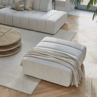 Rivièra Maison Hocker 'Dazzle' Rich Tweed, kleur Antiek Wit