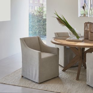 Rivièra Maison Eetkamerstoel 'Firenze' Met hoes, Mouline Linnen, kleur Fabulous Flax