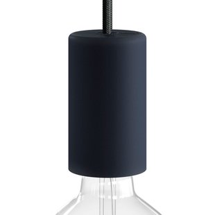 Creative Cables Eiva Elegant - E27 fitting met siliconen kabelhouder - Ø 6 x 10,5 cm - IP65 - steenkool zwart