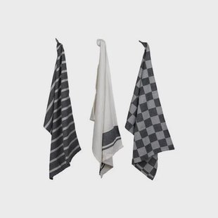 Cosy & Trendy Theedoeken Stoff Black Chambray 50x70 cm - 3-delig