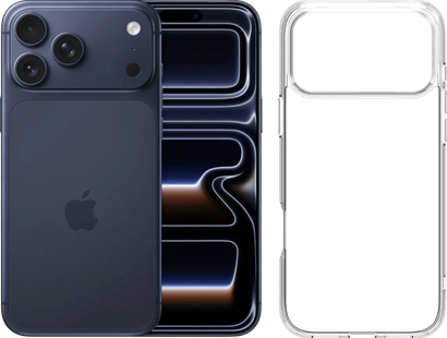 Apple iPhone 17 Pro Max 1TB Blauw + BlueBuilt Protective Back Cover Transparant