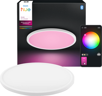 Philips Hue Devote Plafondlamp - White and Color - Rond - Wit - Medium