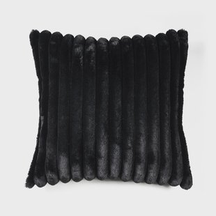 By-Boo Kussen 'Wuzzy' 50 x 50cm, kleur Zwart