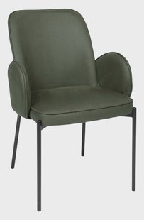 LABEL51 Eetkamerstoel 'Jari' Microfiber, kleur Army Green