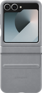 Samsung Galaxy Z Flip 6 Back Cover Kunstleer Grijs