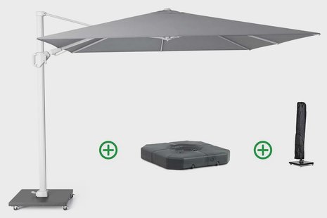 Platinum Challenger zweefparasol 3x3m T2 wit frame (incl. voet + hoes) manhattan