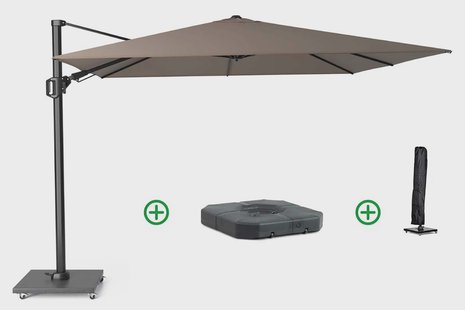 Platinum Challenger zweefparasol 3x3m T2 premium (incl. voet + hoes) havana