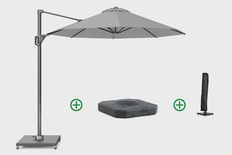 Platinum Voyager zweefparasol Ø3m T1 (incl.voet + hoes) light grey