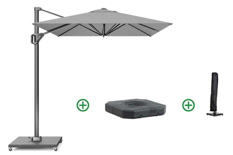 Platinum Voyager zweefparasol 3x2m T1 (incl. voet + hoes) light grey