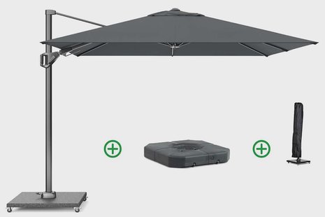 Platinum Voyager zweefparasol 2.7x2.7m T2 (incl. voet + hoes) antracite