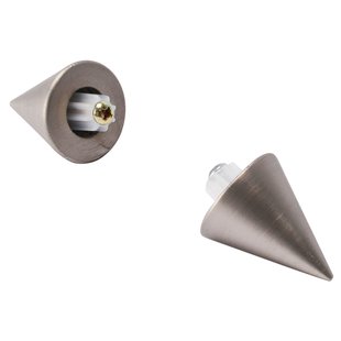 Decomode Gordijnknop Skewed Rvs 12mm - 2 Stuks