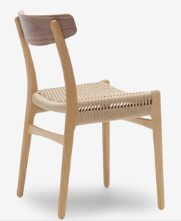 Carl Hansen & Søn CH23 stoel - eiken/ walnoot geolied - Notenhout - Vlecht natuur