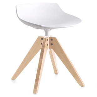 MDF Italia Flow Stool Kruk 44cm Met VN Gebleekt Eiken Onderstel