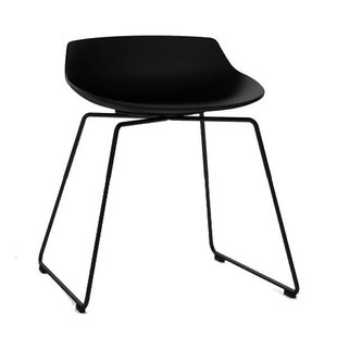 MDF Italia Flow Stool Kruk 44cm Zwart Met Slede Onderstel