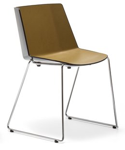 MDF Italia A&iuml;ku Sled Stoel Zonder Armleuning Verchroomd Onderstel