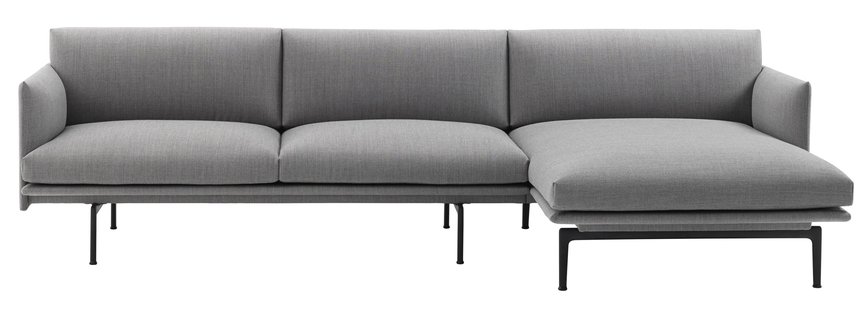 Muuto Outline Bank 3-zits Met Chaise Longue Rechts