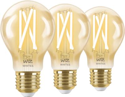 WiZ Smart Filament lamp Standaard Goud 3-pack - Warm tot Koelwit Licht - E27