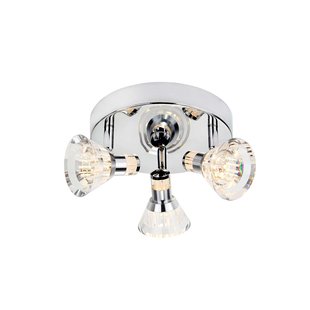 Searchlight Royal - plafondverlichting - Ø 22 x 13 cm - 15W dimbare LED incl. - IP44 - chroom