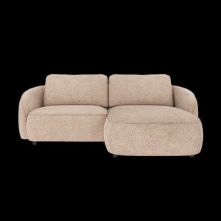 Norris gestoffeerde 3-zits hoekbank beige - rechts - 226 cm