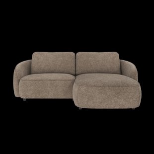 Norris gestoffeerde 3-zits hoekbank bruin - rechts - 226 cm