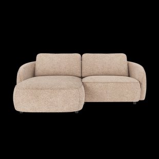 Norris gestoffeerde 3-zits hoekbank beige - links - 226 cm