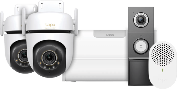 TP-Link Tapo C530WS Duo Pack + H500 CentralHub + D235 Smart Battery & Wired Doorbell