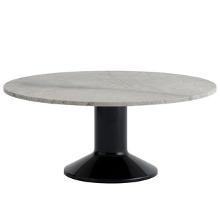 Muuto Midst Bijzettafel&Oslash;90 Zwart Onderstel Grijs Marmer