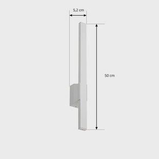 Lindby LED buiten wandlamp Sakari, wit, aluminium, hoogte 50 cm