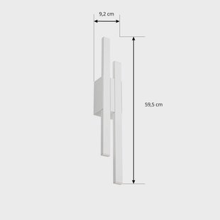 Lindby LED buiten wandlamp Sakari, wit, aluminium, hoogte 59 cm