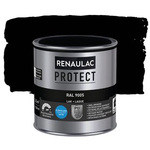 Renaulac Houtlak Protect - Zijdeglans - Gitzwart Ral 9005 - 250ml