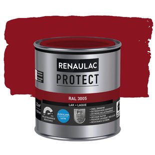 Renaulac Houtlak Protect - Zijdeglans - Wijnrood Ral 3005 - 250ml