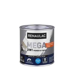 Renaulac Houtlak Mega - Zijdeglans - Wit - 250ml