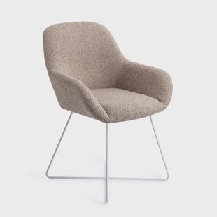 Jesper Home Eetkamerstoel 'Kushi' Cross White, kleur Stone Haze
