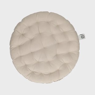 Stoelkussen rond, bio-katoen, kiezel,&Oslash;40 cm